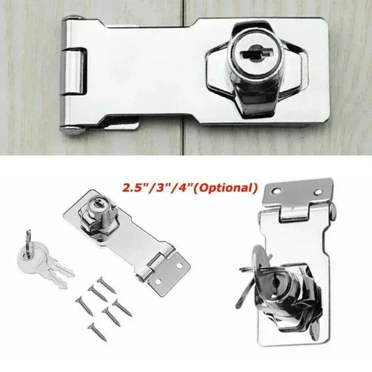 Garage Lock Office Cabinet Security Lock Hardware Locking Hasp Heavy Duty Locking Hasp Staple With Keys Padlock Cupboard Shed