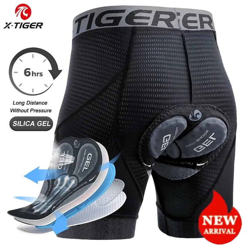 X Tiger Cycling Shorts Breathable Mesh Gel Pad Shockproof MTB Bike Shorts Men’s Bicycle Underwear