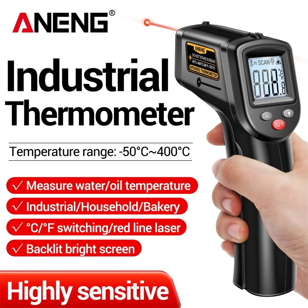 ANENG TH201 Digital Infrared Thermometer Non Contact Temperature Measuring Gun Hygrometer Highly Sensitive