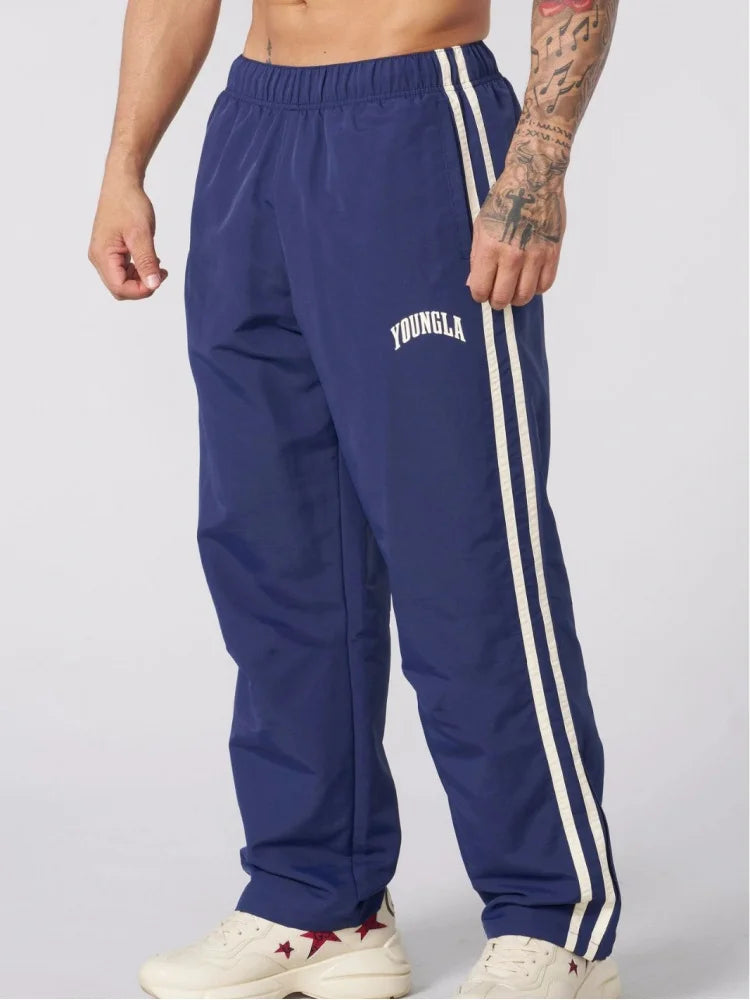 Spring and Autumn New Men's Sports Pants with Double Stripe Design Casual Wear