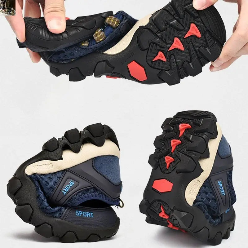 Summer Men's Mesh Sports Shoes Breathable Lightweight Anti Slip Outdoor Running Casual Hiking Shoes