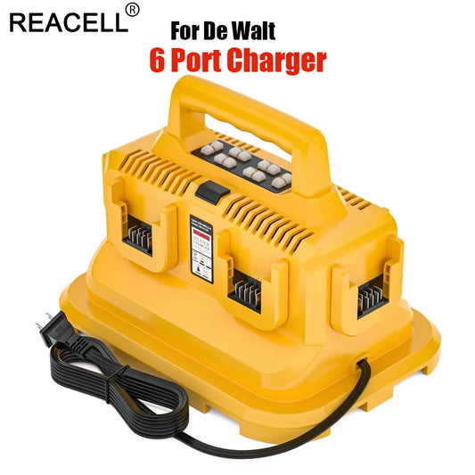 6 Ports Dewalt Rapid Battery Charger Station Replacement for Dewalt Flexvolt 20V 60V Battery DCB200 DCB205 DCB606 DCB609