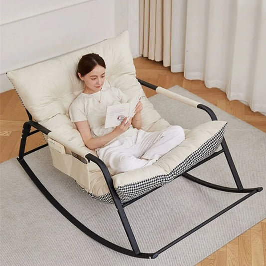 Comfortable oversized bird's nest design for outdoor terrace rocking chairs, rattan rocking chairs with cushions, cushioned loun