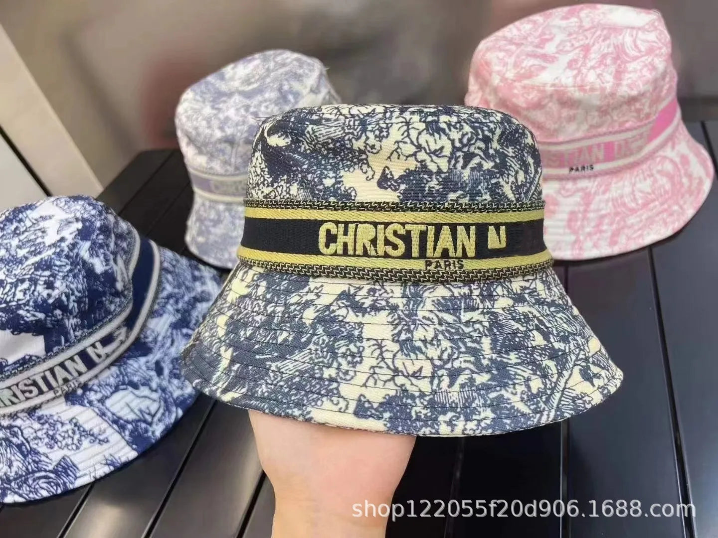 High Quality Lettering Embroidery Sun Block Hat Landscape Painting Fisherman Hat Ladies Outdoor Four Seasons Bucket Hat