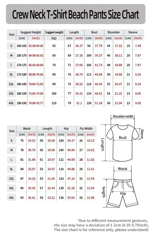 New Men's Harajuku Quick-drying T-shirt Beach Shorts Set American Kapok 3D Printing Fashion Trend Short-sleeved Shorts Set Y2K