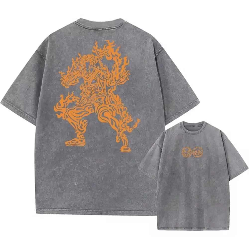 Hip Hop Men Streetwear T Shirt Retro Vintage Washed Tops