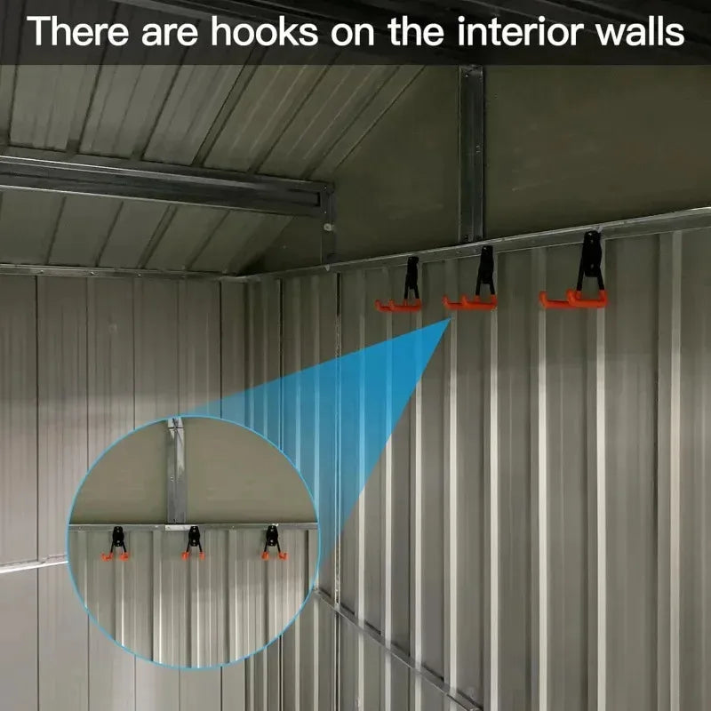 RPD4-UCGO Extra Large 10ftx12ft.Outdoor Sheds Window.Tiny House.Metal Storage Shed with Design of Lockable Doors.U