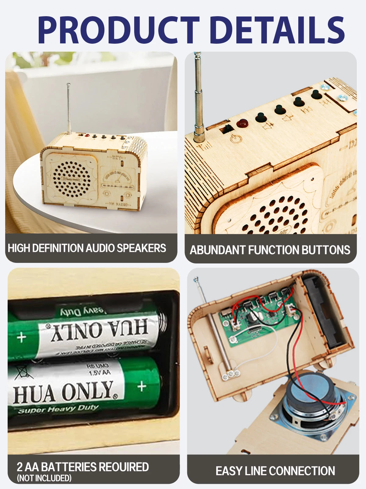 STEM Toys for Kids Age 8-14, Science Kits Educational DIY Radio Building Set - Wooden 3D Puzzle Electronics for 8-12 Year Olds
