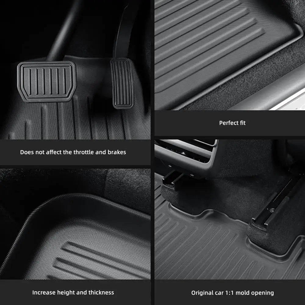 For New Tesla Model Y 2025 Juniper TPE All Weather Floor Mats and Cargo Liner Seat Backrest Mats