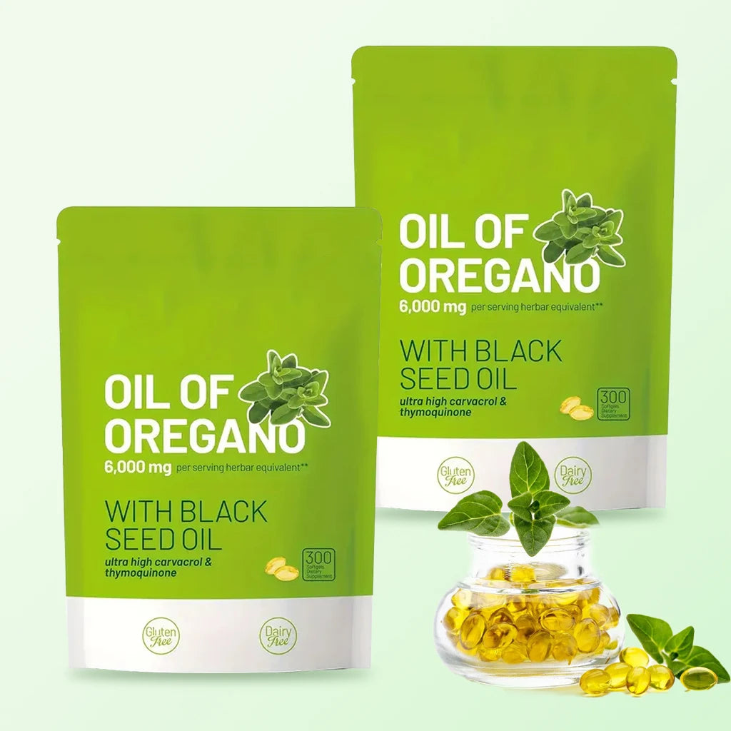 300 Capsules Oil Of Oregano With Black Seed Oil Natural Antioxidants For Fitness Nutritional Support Highly Effective Supplement