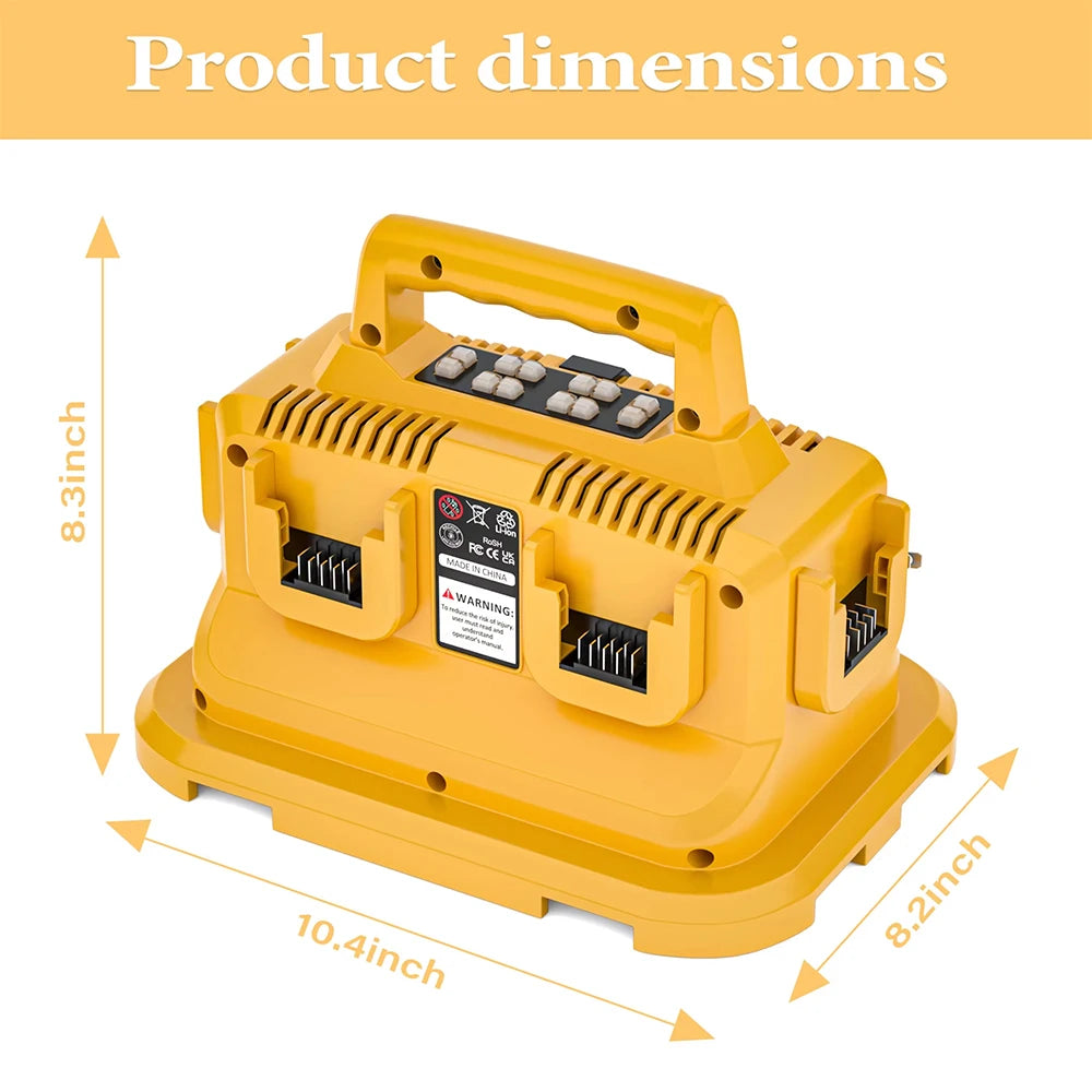 6 Ports Dewalt Rapid Battery Charger Station Replacement for Dewalt Flexvolt 20V 60V Battery DCB200 DCB205 DCB606 DCB609