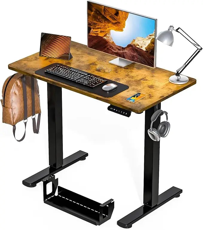 Height Adjustable Small Electric Standing Desk 35 x 20 Inch Ergonomic Sit Stand Desk for Home and Office