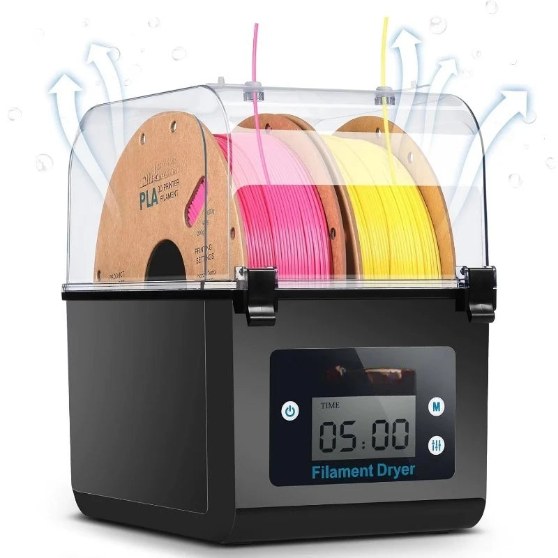 3D Printer Filament Dryer Box and Storage for PLA PETG ABS Filaments Compatible with 1.75mm and 2.85mm Filament Dehydrator Spool Holder