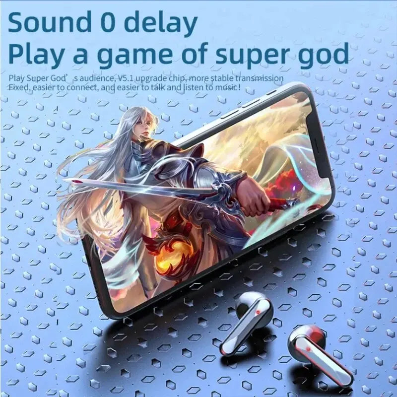 S20 Bluetooth Earphones Headphones Mirror Wireless Stereo Headset 5.3 Digital Display Touch Control Sports Earbuds for Gaming