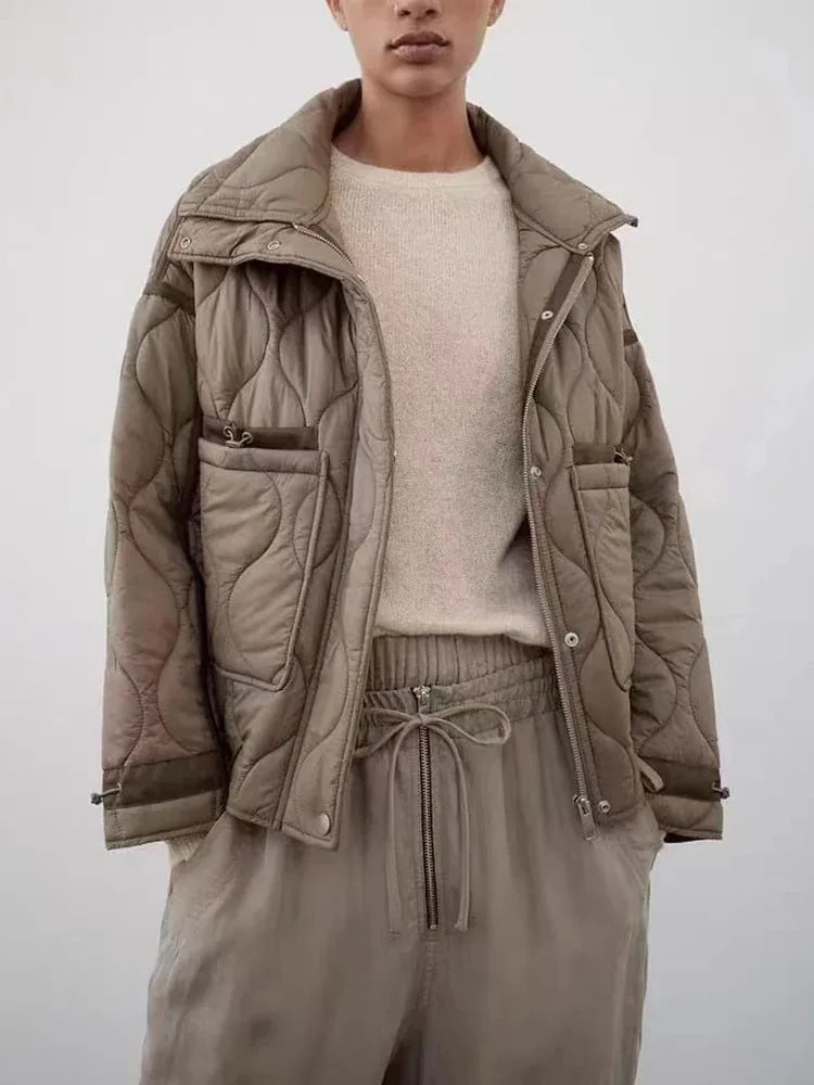 Q B Aristocratic TRAF Warm Cotton Jacket Stand Collar