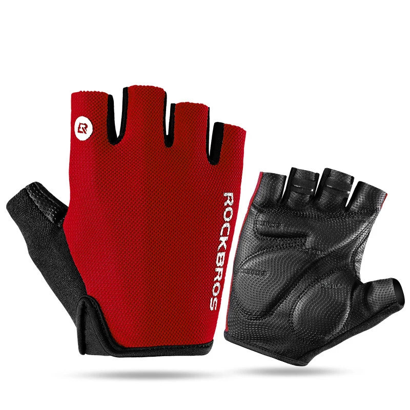Rockbros Half Finger Bike Gloves Summer Breathable Anti Slip SBR Pad Shockproof MTB Road Bicycle Cycling Gloves