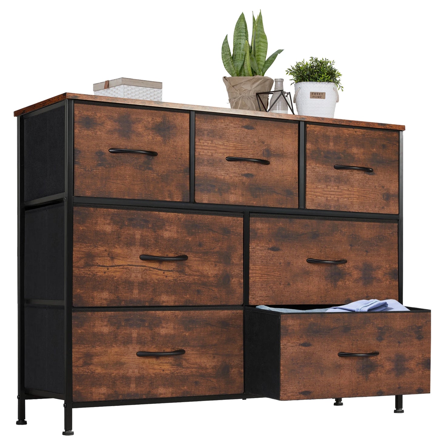 JHK Dresser Storage Cabinet With Fabric Drawers Bedroom