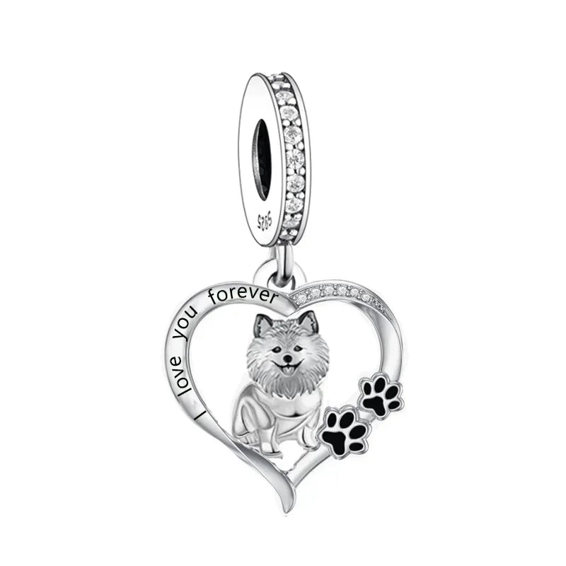 Huoonew Fit Original Pan Charm Bracelet 925 Silver I Love You Forever Yorkshire Dog Bead DIY Memorial Berloque
