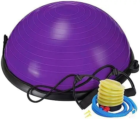 Half Balance Ball Trainer with Resistance Bands and Pump for Home Gym, Fitness, Stability & Strength Training