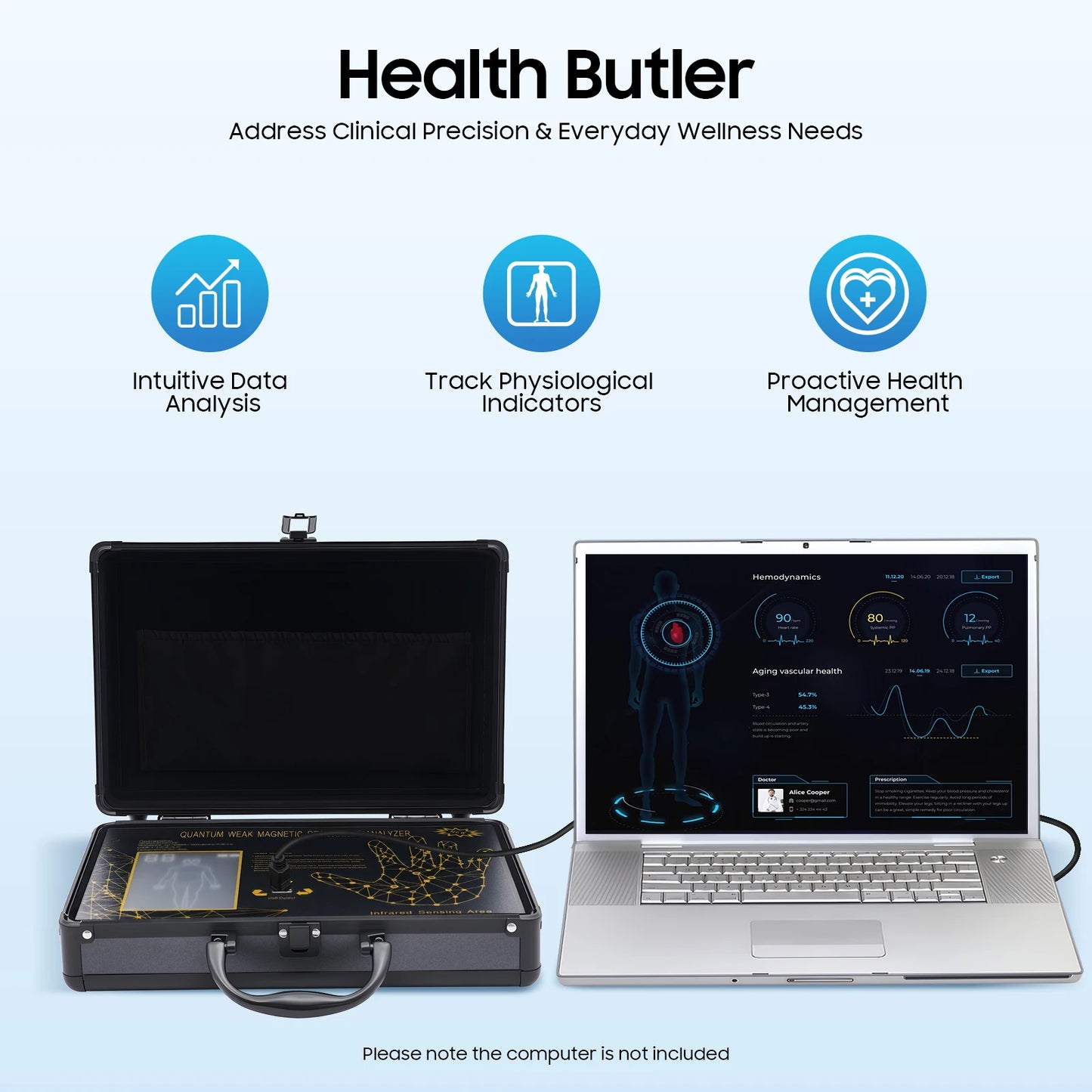 Quantum Analyzer, Wide Compatibility Comprehensive Health Insight Non-Invasive Safety for Home Use Clinic Medical Checkup Center