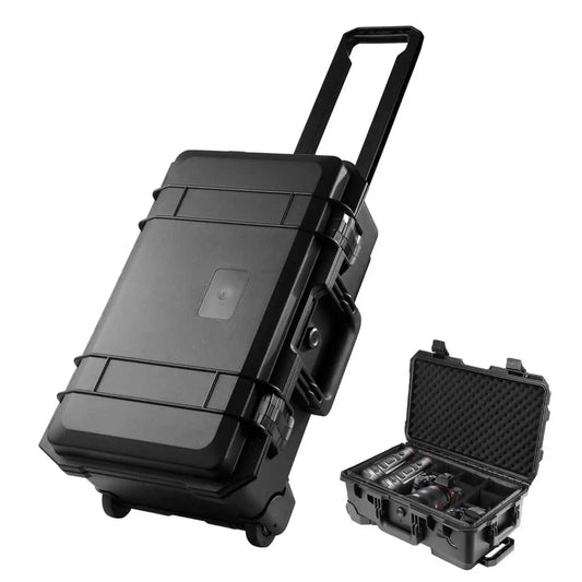 Rolling Camera Case, Portable Rolling Camera Trolley, Hard Shell Equipment Tool Luggage Case for Drone, Camera, Tripod, Light, Lenses