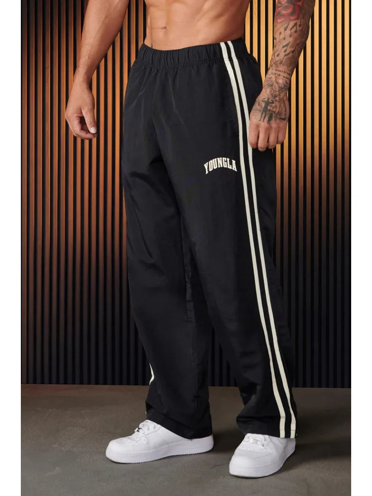 Spring and Autumn New Men's Sports Pants with Double Stripe Design Casual Wear