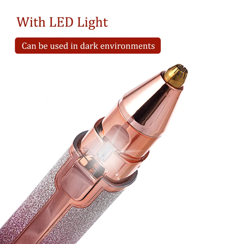 2 In 1 Rechargeable Epilator Electric Eyebrow Trimmer Female Body Facial Lipstick Shape Hair Removal Mini Painless Razor Shaver
