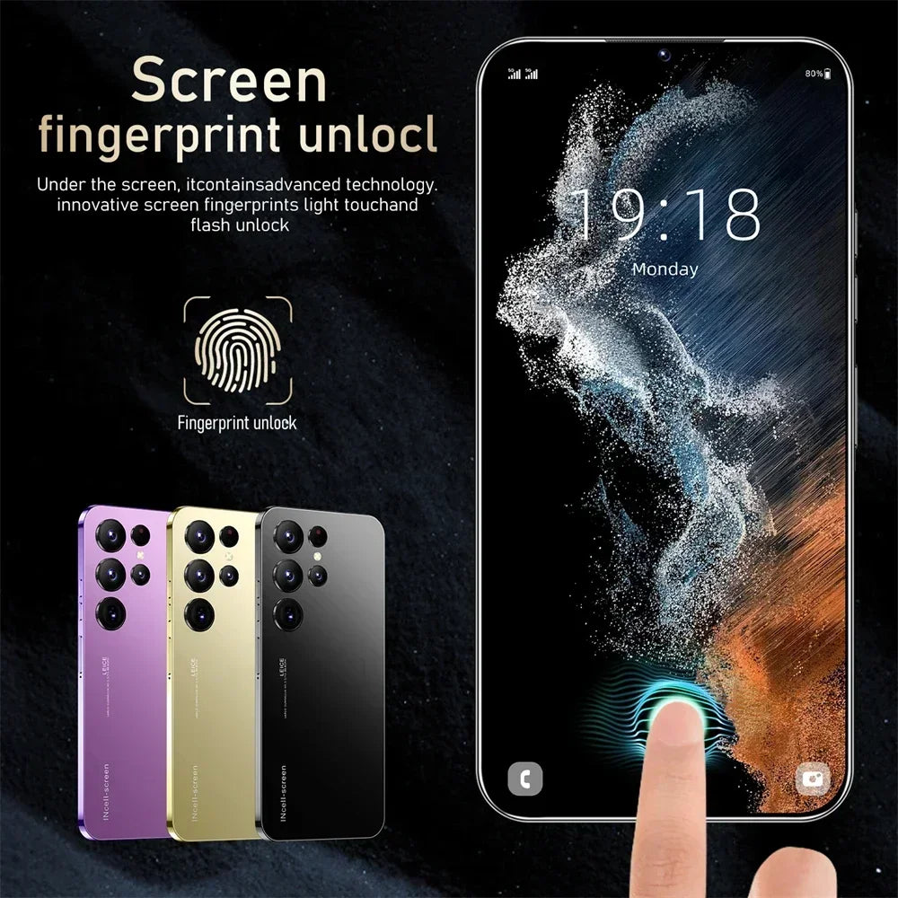 S25 Ultra Smartphone 22TB Plus 2TB Global Version 7.3 Inch HD Full Screen 4G 5G Dual SIM Cell Phone 8000mAh 10 Core Super Game Phone