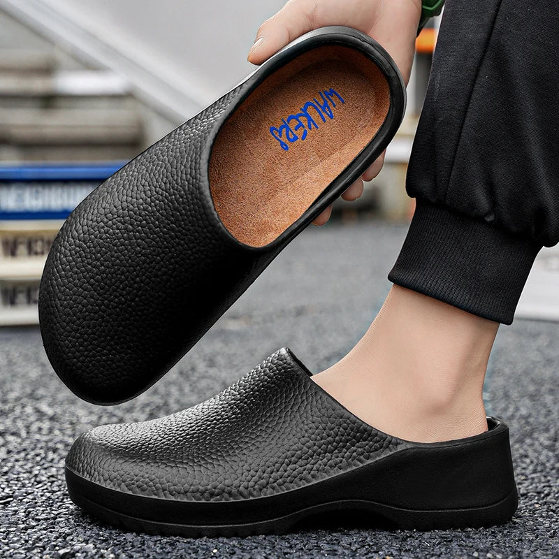 Couple Chef Shoes Waterproof Anti Slip Men's and Women's Casual Business Work Shoes Fashion Comfort Half EVA Shoes