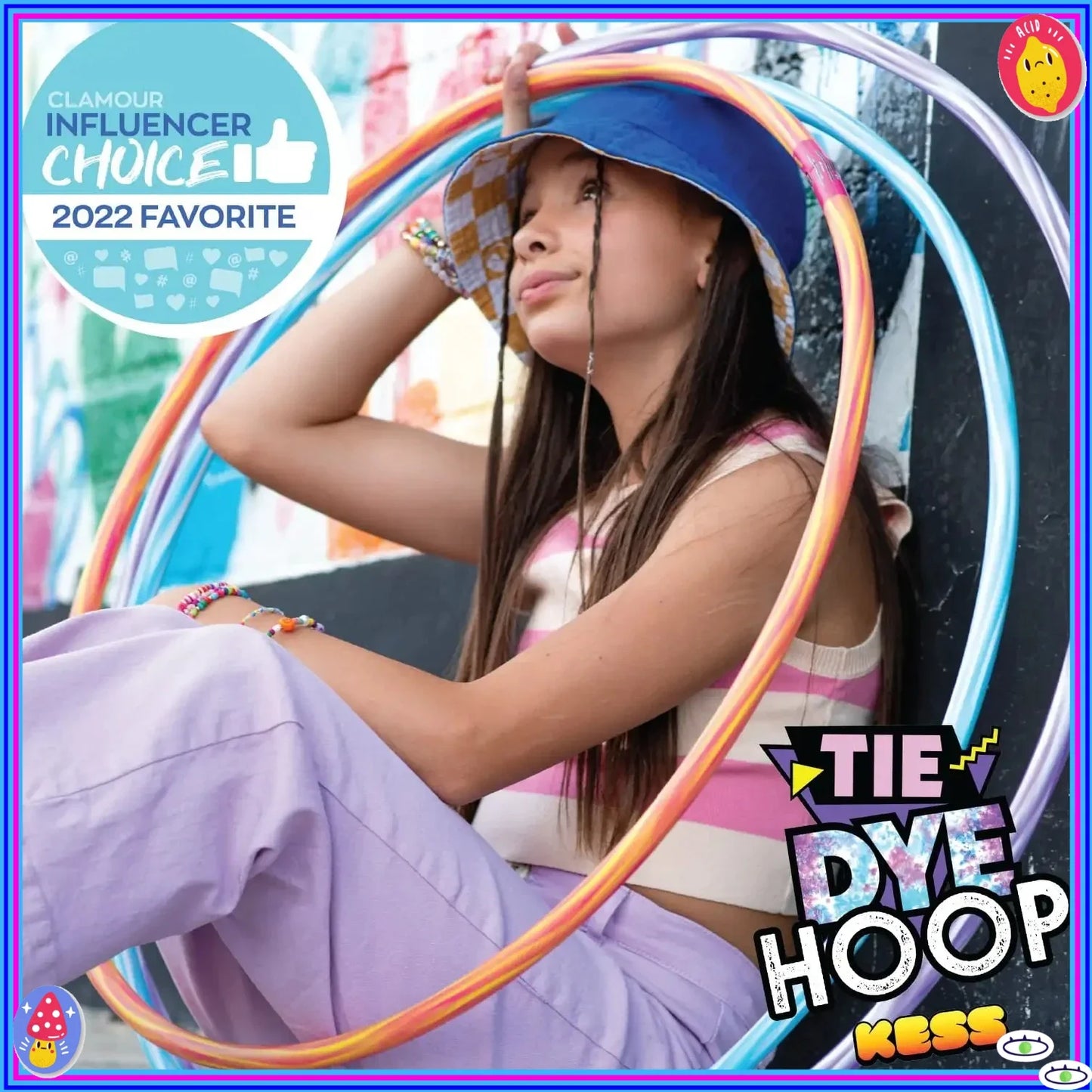 Colorful Tie-Dye Hula Hoop, Fun Outdoor Garden Toy for Kids Ages 6-12, Birthday Gift, Promotes Exercise