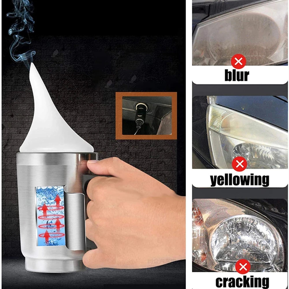 Headlight Polishing Set Auto Headlight Renovator Light Restoration Kit 300ml Polish Clean Car Spotlights
