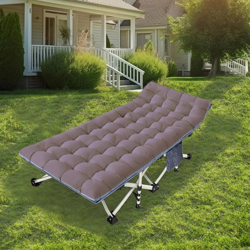 2 Pack Oversize XXL Camping Cot with Mattress Comfortable Extra Wide Sleeping Bed for Adults with Carry Bag