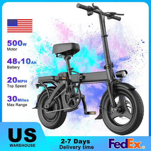 Max Speed Peak 750W Electric Bike Folding 48V 20MPH
