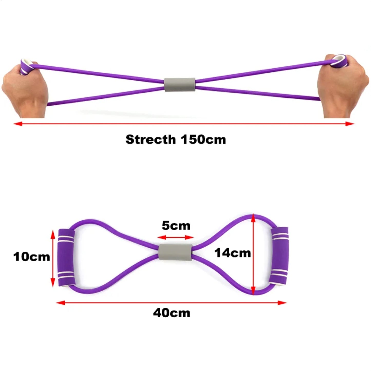 20-30LB Gym Fitness Resistance Yoga Rope Chest Expander Elastic Bands for Muscle Training