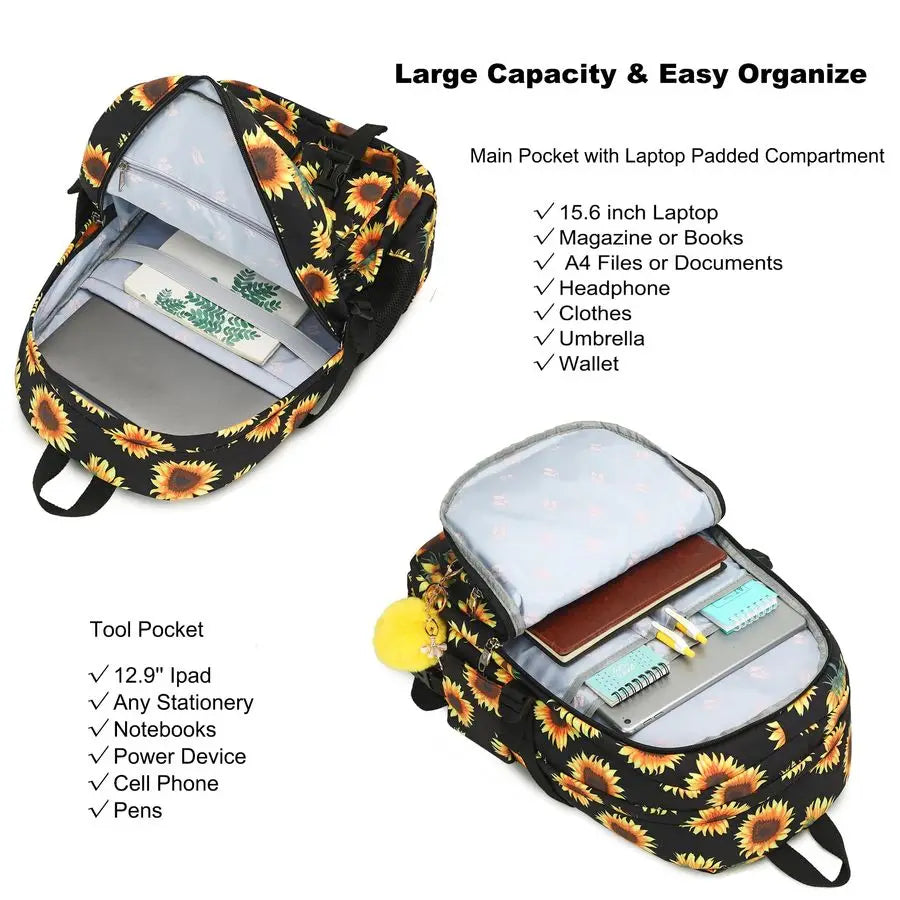 Backpacks 16 Inch School Bag College Backpack Anti Theft Travel Casual Daypack Bags Cute Bookbags Large Colorfull Carry on Back