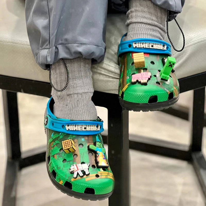 New My World Anime Game 3D Home Beach Shoes Summer Slippers EVA Sandals for Kids and Adults