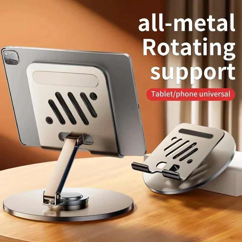 360 Degree Tablet Desk Mobile Phone Holder Stand Foldable Lazy Bracket Adjustable Alloy Aluminum Desktop Mount For iPhone iPad Samsung