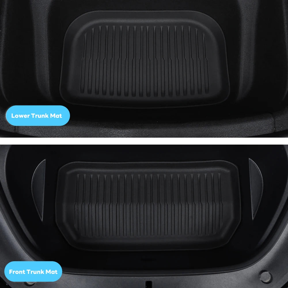 For New Tesla Model Y 2025 Juniper TPE All Weather Floor Mats and Cargo Liner Seat Backrest Mats
