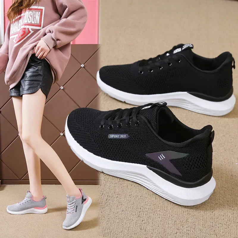 2025 New Women Sneakers Spring Summer Fashion Lightweight Soft Sole Casual Running Shoes Breathable Mesh Comfortable Footwear