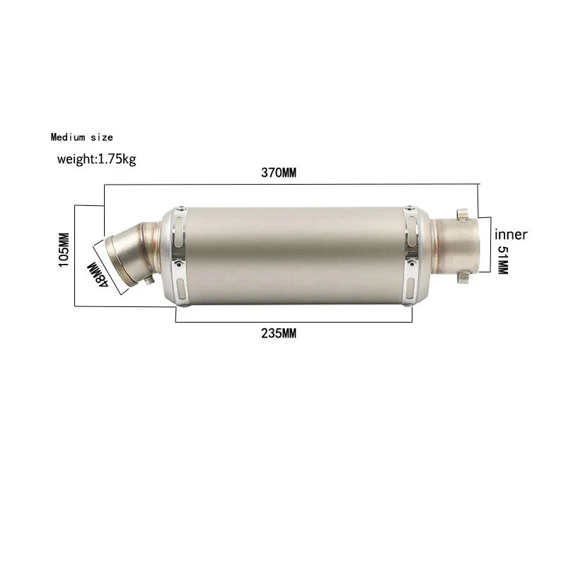 Universal 51mm Motorcycle Exhaust Yoshimura Muffler with DB Killer for Yamaha PCX125 FZ1N Z900 CBR500R R6 R25 R3 R1