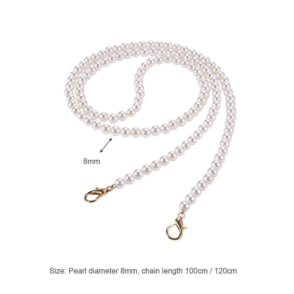 Portable Pearl Bag Strap Belt Handles Women Shoulder Handbag Chain Replacement