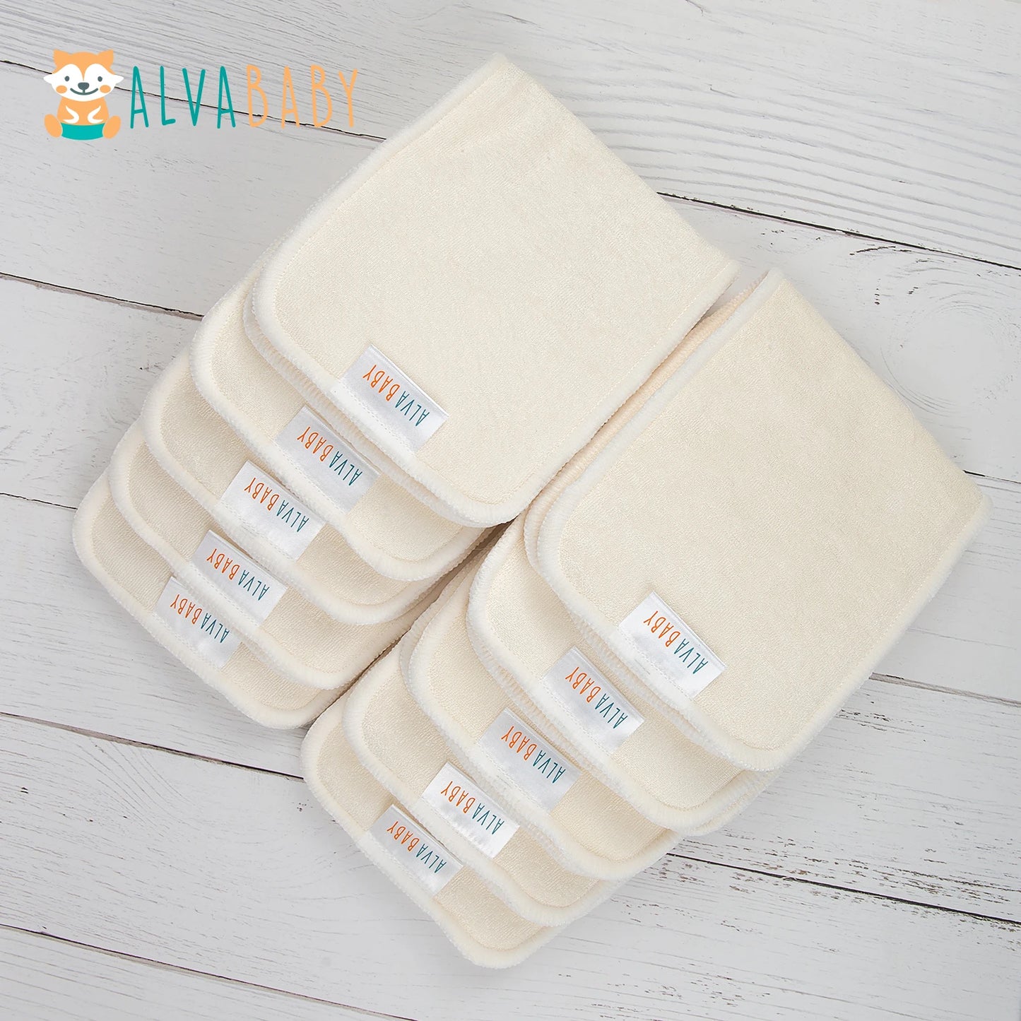 10pcs ALVABABY Anti Bacterial High Absorbent 4 Layers Bamboo Insert Washable Bamboo Nappy Liner