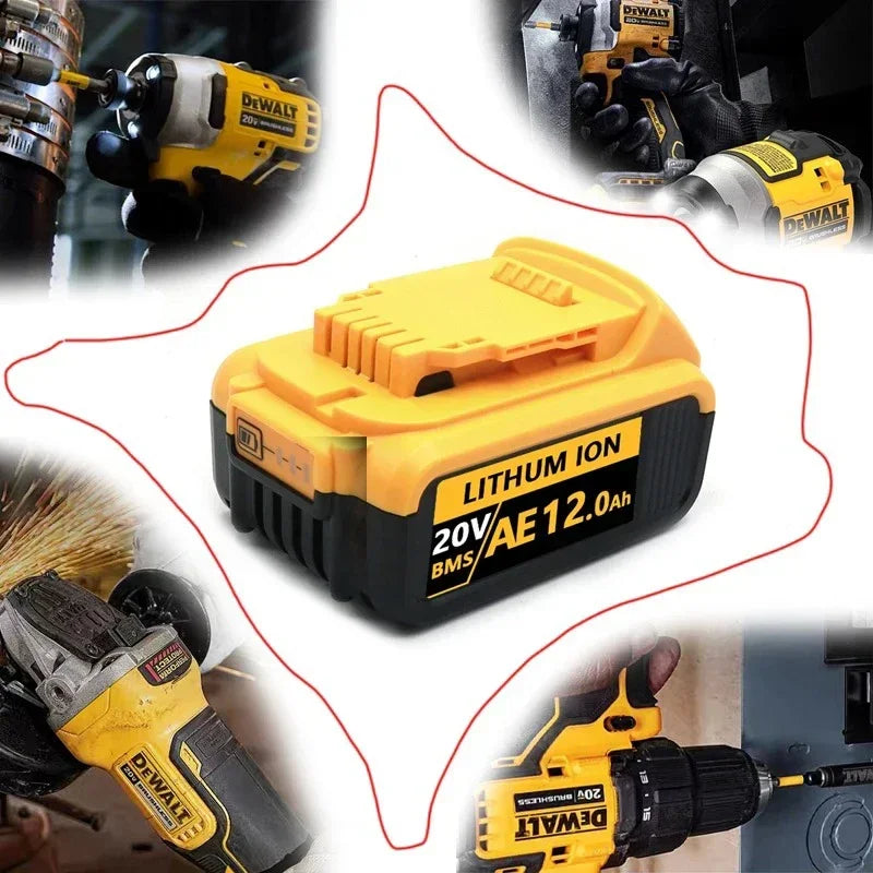100 Percent Compatible Dewalt 20V Battery 12Ah Rechargeable Li Ion Replacement Battery