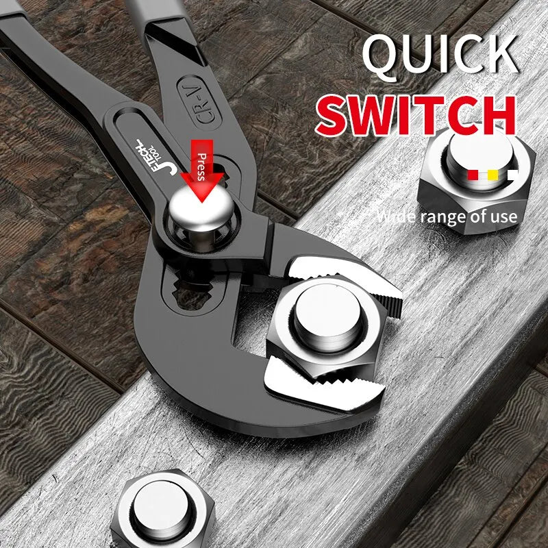 Water Pump Pliers Quick Release Adjustable Pipe Wrench Household Hand Tools Multi Functional Plumbing Pliers