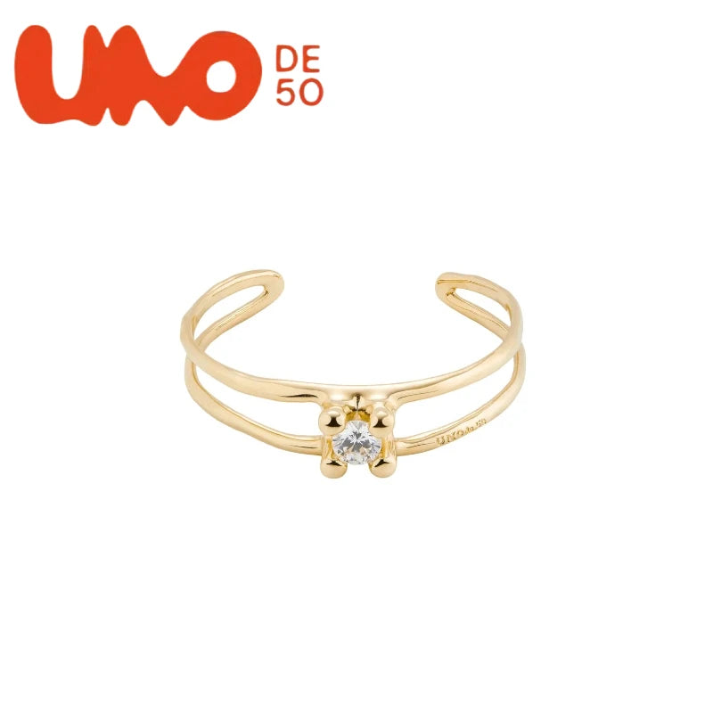 High-Grade UNOde50 Silver Plated S925 and Gold Plated 14K Bracelet Elegant Gift Choice for Women