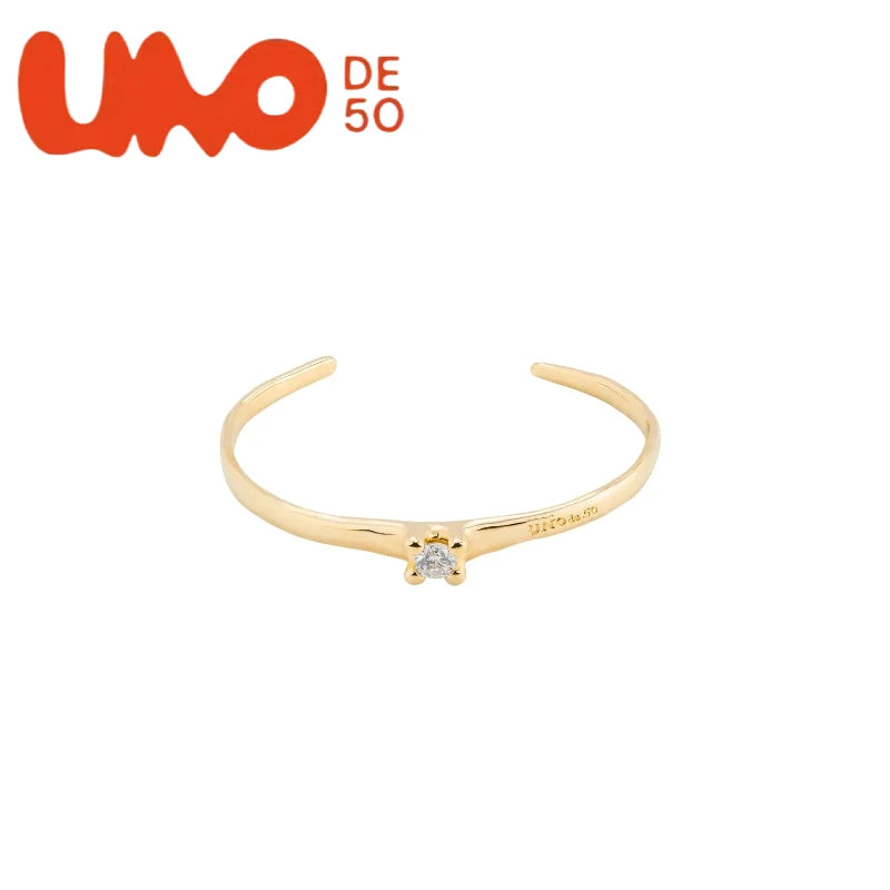 High-Grade UNOde50 Silver Plated S925 and Gold Plated 14K Bracelet Elegant Gift Choice for Women