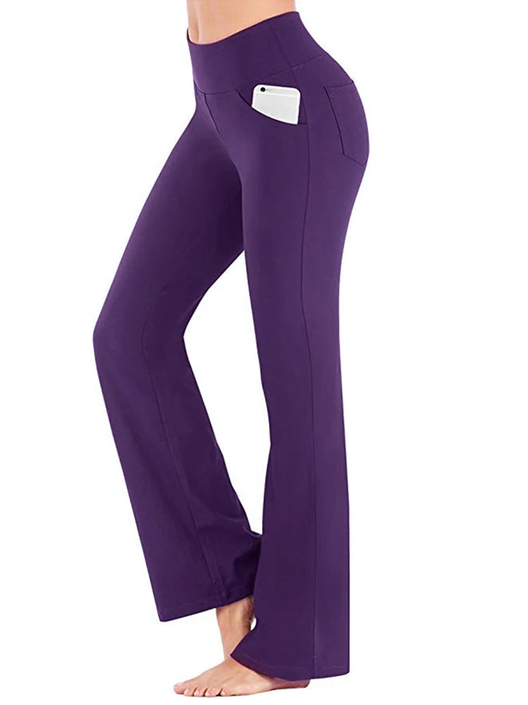 Ogilvy Mather Elegant Women's Palazzo Flared Wide Leg High Waist Career Trousers
