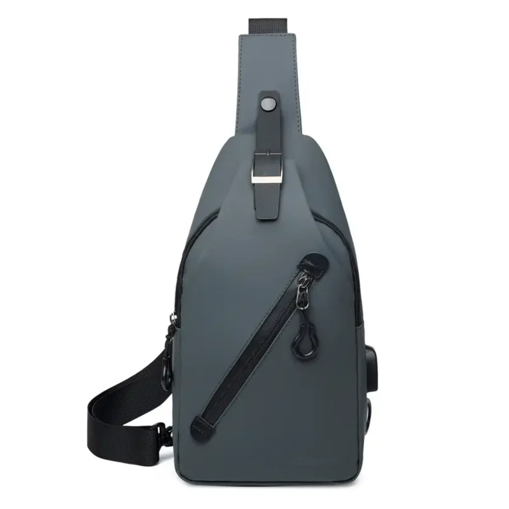 Versatile Stylish Functional Men's Backpack Adjustable Sling Bag for Men and Women Fashionable Crossbody Daypack in Black