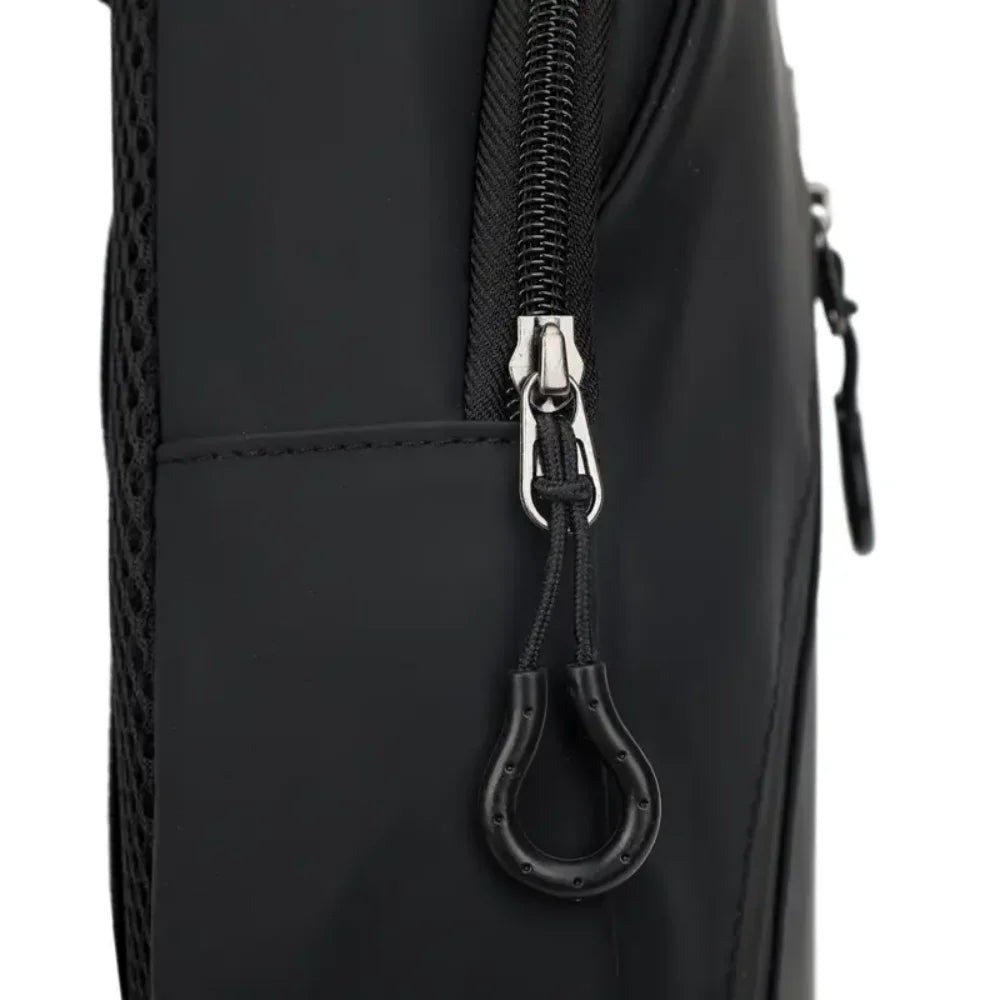 Versatile Stylish Functional Men's Backpack Adjustable Sling Bag for Men and Women Fashionable Crossbody Daypack in Black