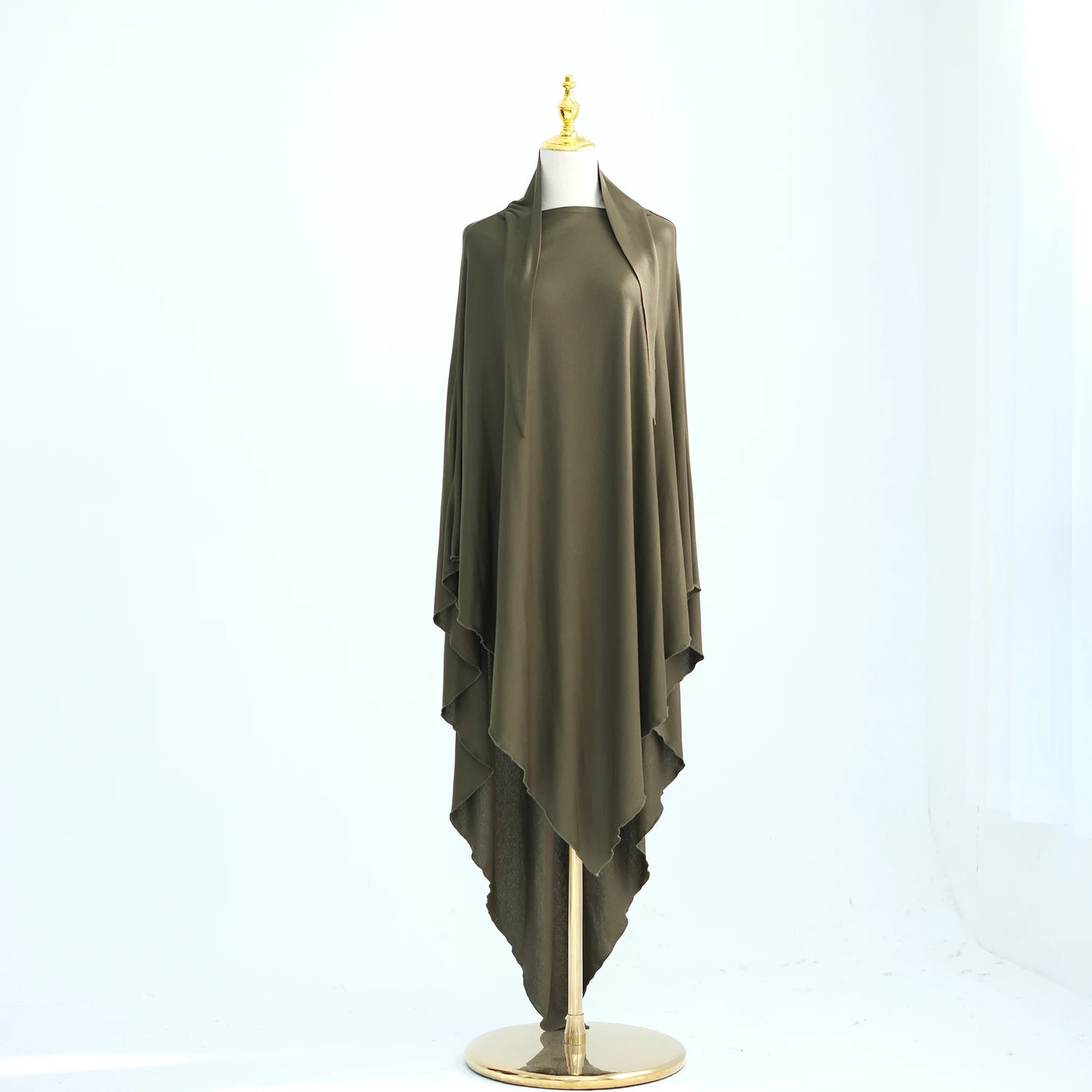 Jersey Cotton Khimar Long Hijab Scarf for Muslim Women Eid Djellaba Ramadan Prayer Garment Burqa Niqab Abaya Robe